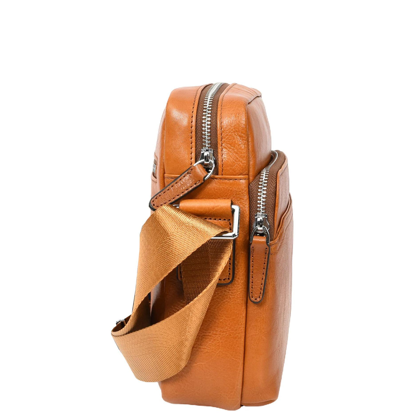 Mens Real Leather Cross Body Bag Small Size Travel Pouch Hanoi Tan (Min Order From 10Pcs)