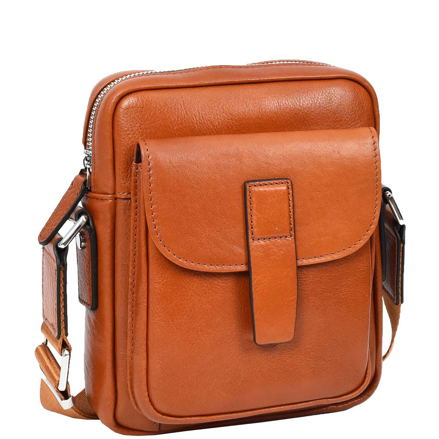 Mens Real Leather Cross Body Bag Small Size Travel Pouch Malmo Tan (Min Order From 10Pcs)