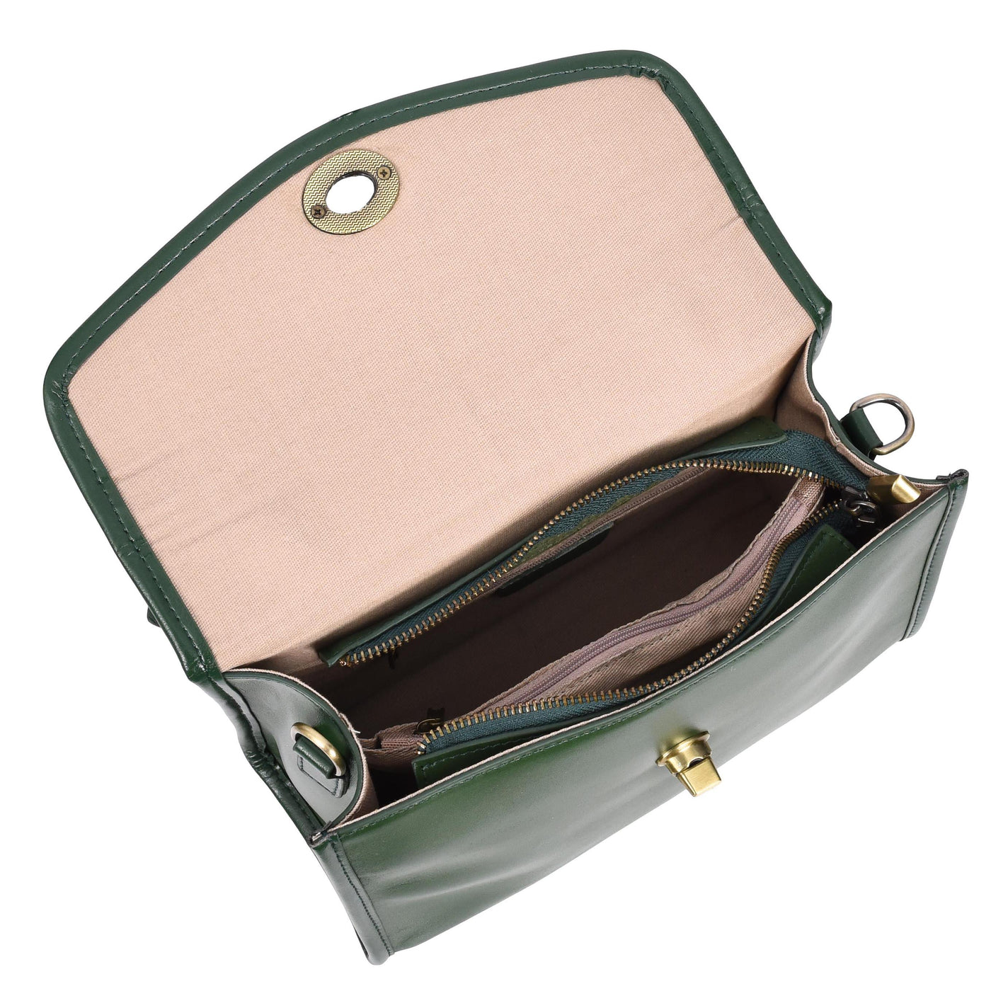Women's Real Leather Handbag Small Cross Body Shoulder Bag Havana Green ( Min Order From 10/Pcs )