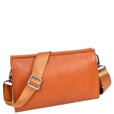 Mens Real Leather Wrist Bag Organiser Cross Body Style Suva Tan (Min Order From 10Pcs)