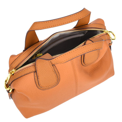 Women's Real Leather Handbag Small Cross Body Shoulder Bag Dahlia Tan ( Min Order From 10/Pcs )