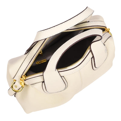 Women's Real Leather Handbag Small Cross Body Shoulder Bag Dahlia Off  White ( Min Order From 10/Pcs )