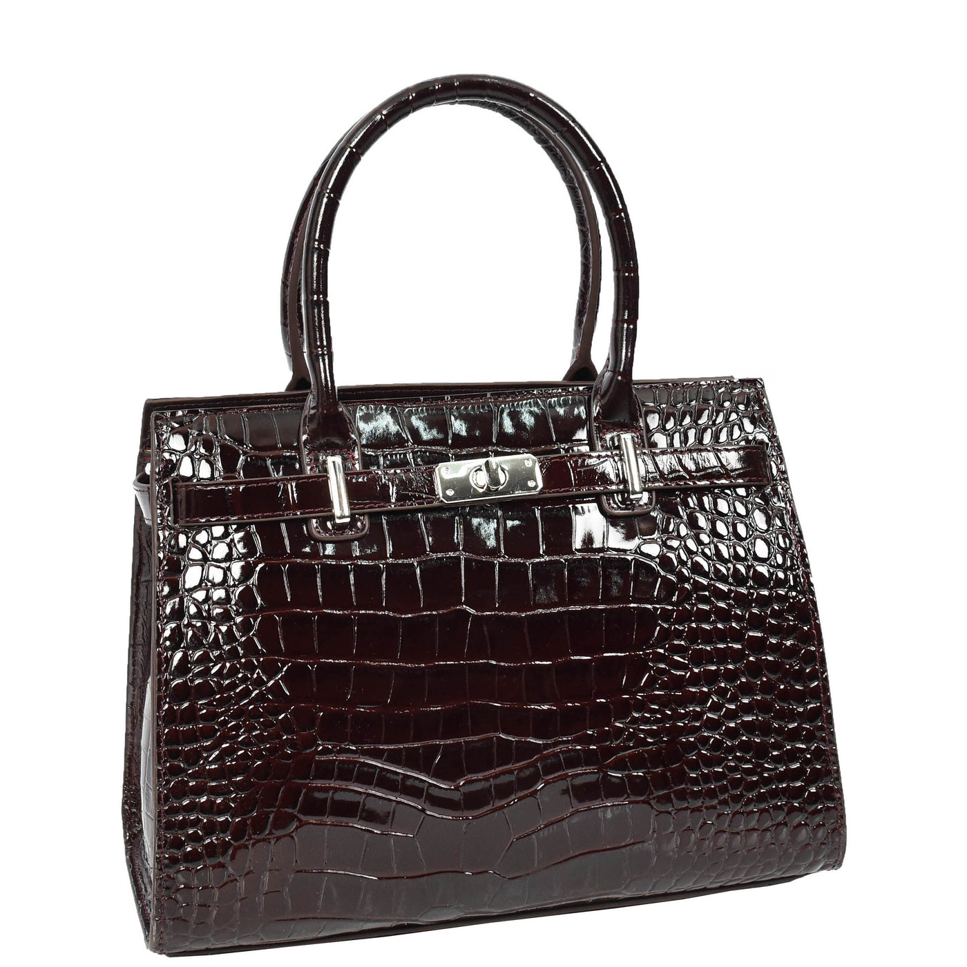 Women Real Leather Handbag Mid Size Organiser Top-Handle Handbag Noelle Brown (Min Order From 10Pcs)