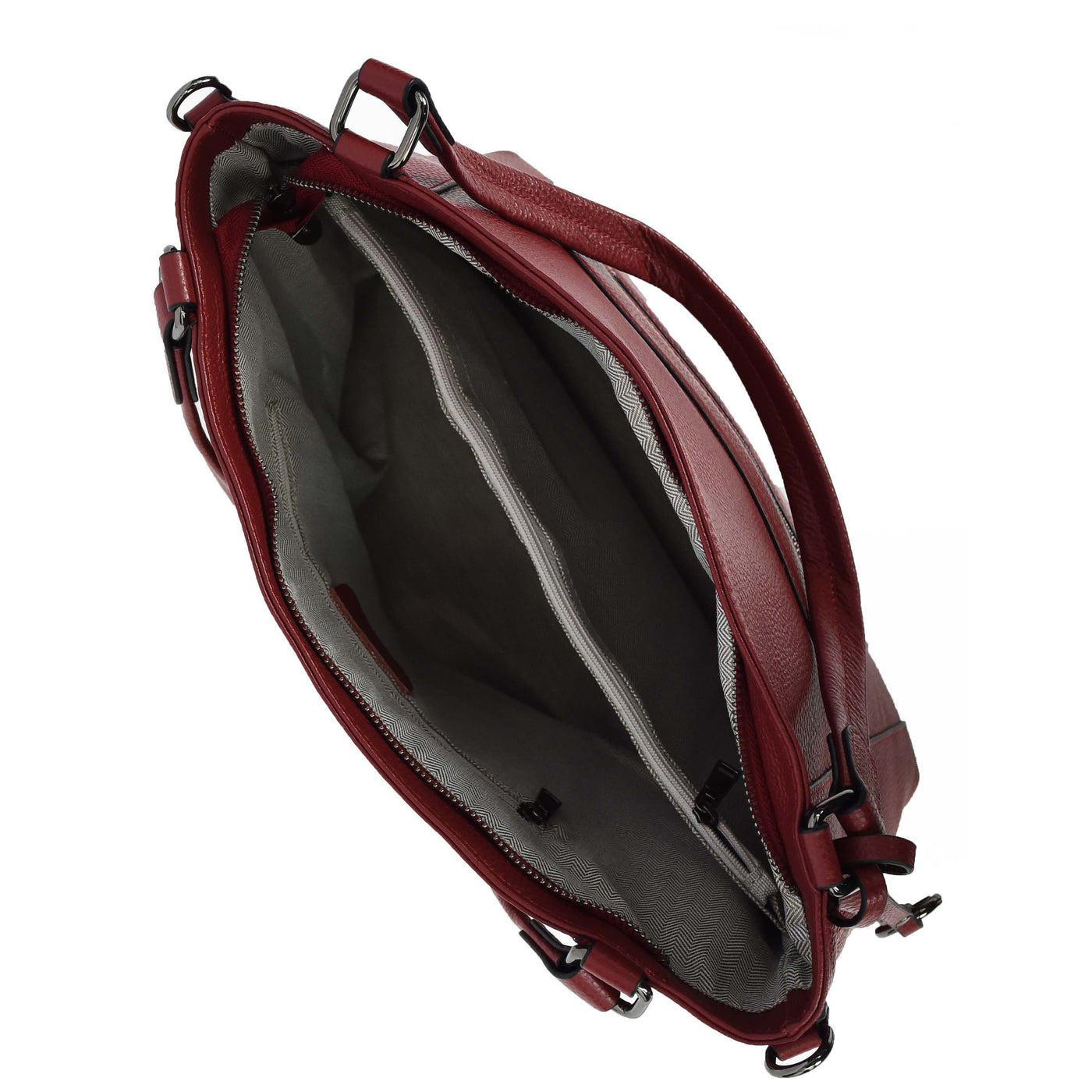 Women's Leather Tote Shoulder Handbag Evelyn Red ( Min Order From 10/Pcs )
