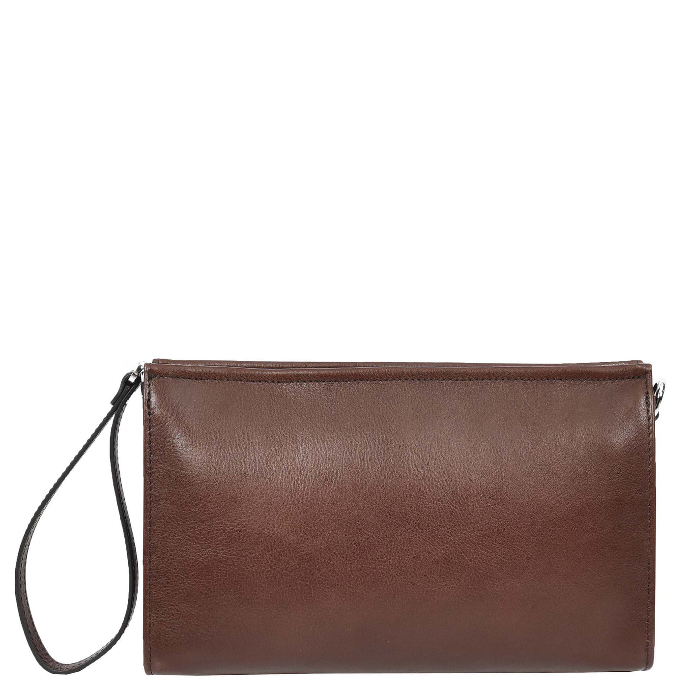Mens Real Leather Wrist Bag Organiser Cross Body Style Suva Brown (Min Order From 10Pcs)