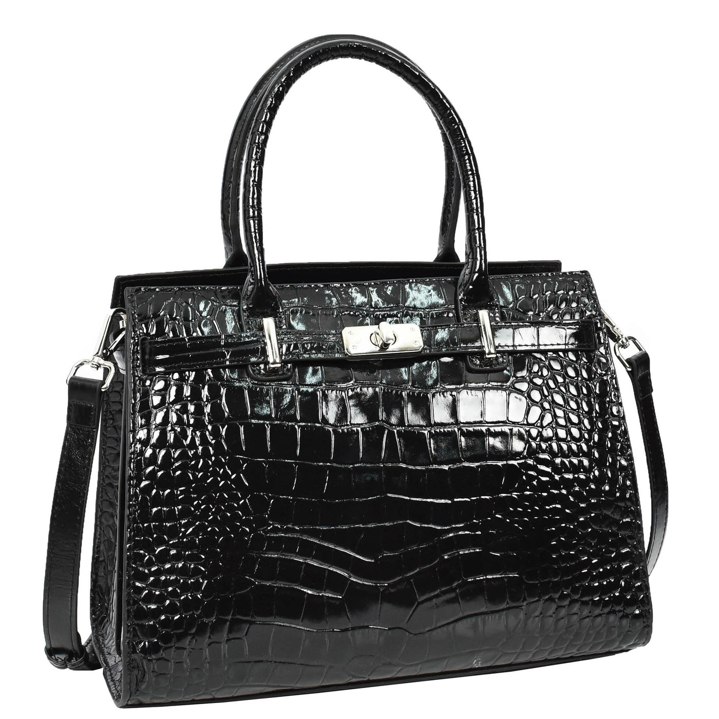 Women Real Leather Handbag Mid Size Organiser Top-Handle Handbag Noelle Black (Min Order From 10Pcs)