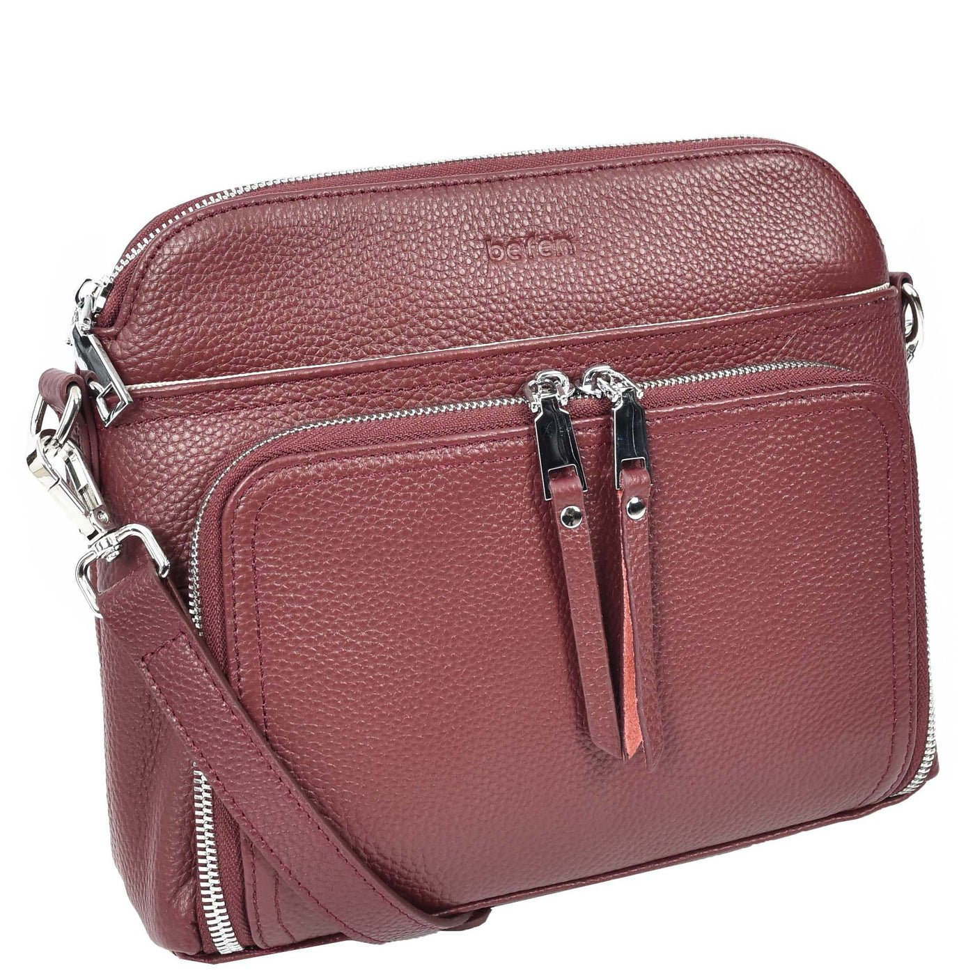 Womens Real Leather Cross Body Bag Classic Sling Style Skye Brown (Min Order From 10Pcs)