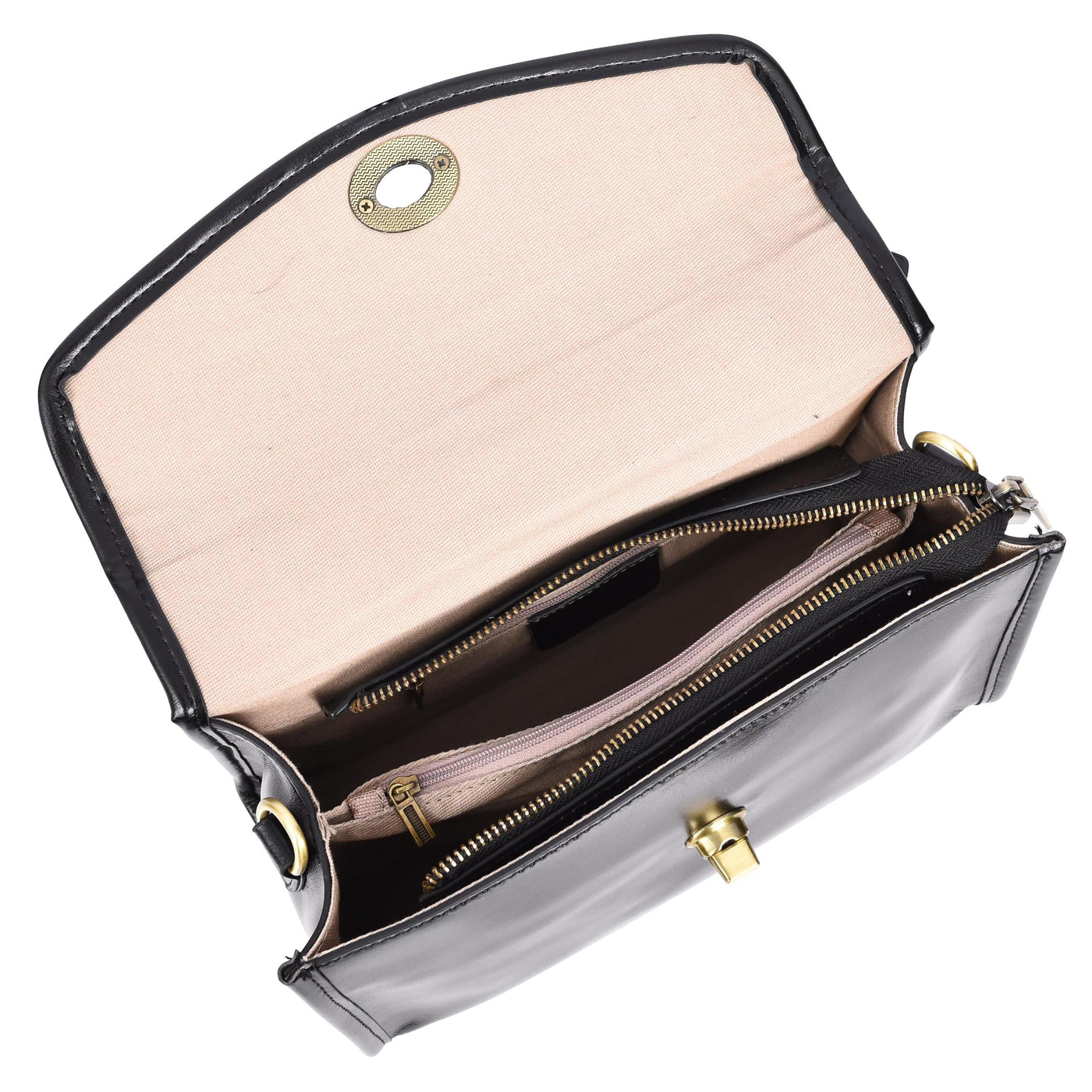 Women's Real Leather Handbag Small Cross Body Shoulder Bag Havana Black ( Min Order From 10/Pcs )