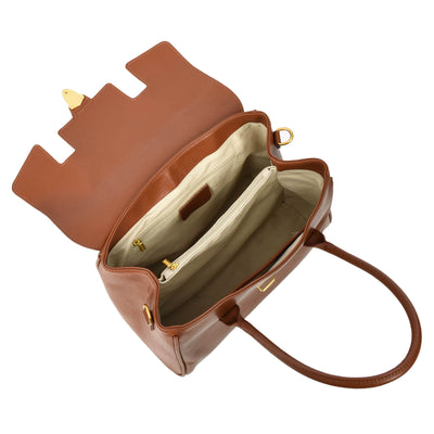 Women's Real Leather Shoulder Bag Large Size Classic Style Tacoma Tan (Min Order From 10Pcs)
