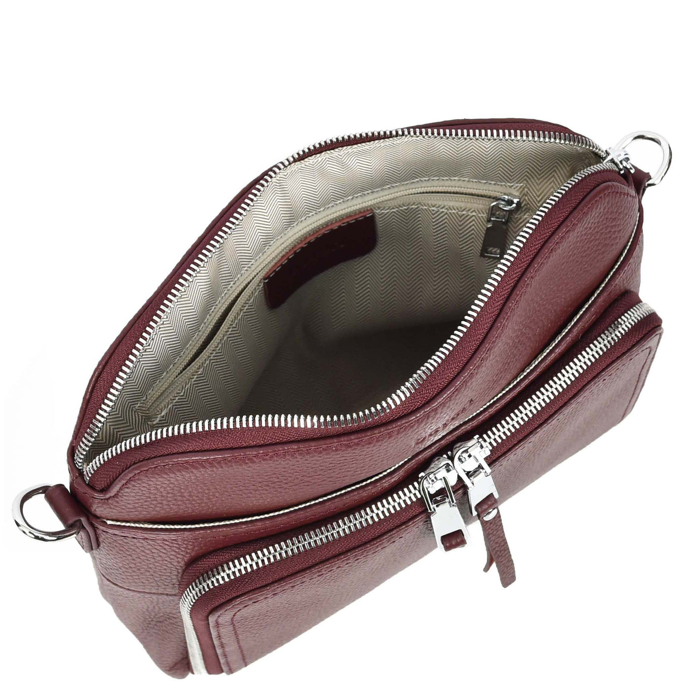 Womens Real Leather Cross Body Bag Classic Sling Style Skye Brown (Min Order From 10Pcs)