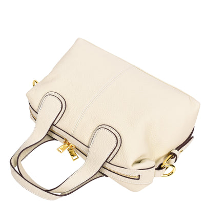 Women's Real Leather Handbag Small Cross Body Shoulder Bag Dahlia Off  White ( Min Order From 10/Pcs )