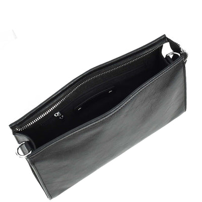 Mens Real Leather Wrist Bag Organiser Cross Body Style Suva Black (Min Order From 10Pcs)