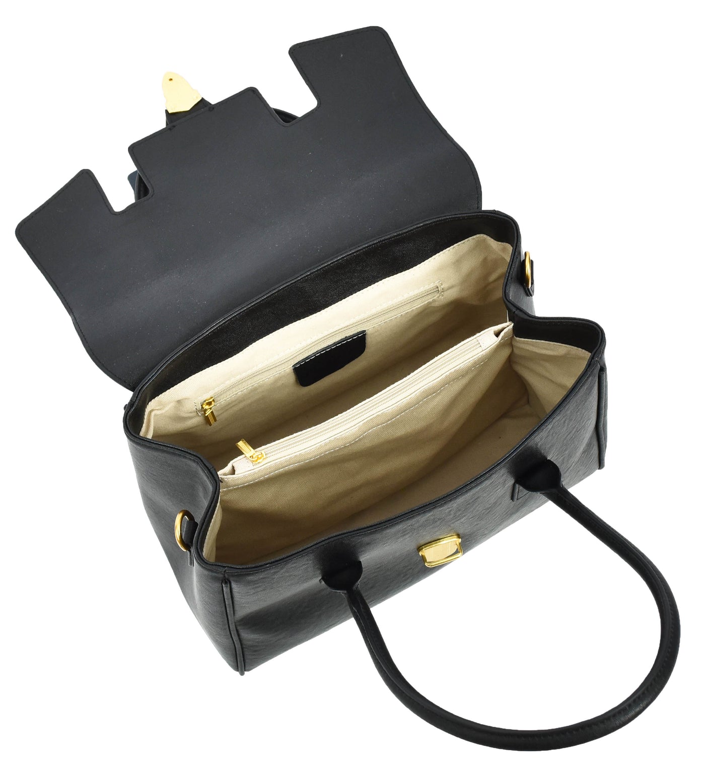 Women's Real Leather Shoulder Bag Large Size Classic Style Tacoma Black (Min Order From 10Pcs)