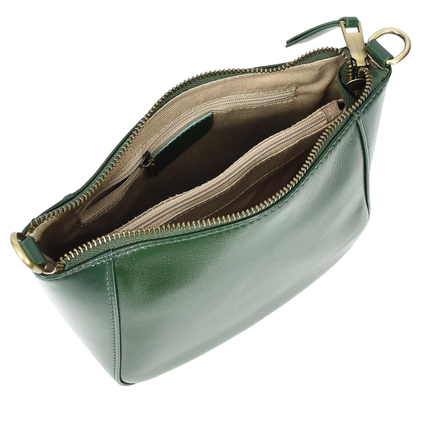Women's Real Leather Cross Body Bag Small Size Sling Pouch Catherine GREEN (Min Order From 10Pcs)