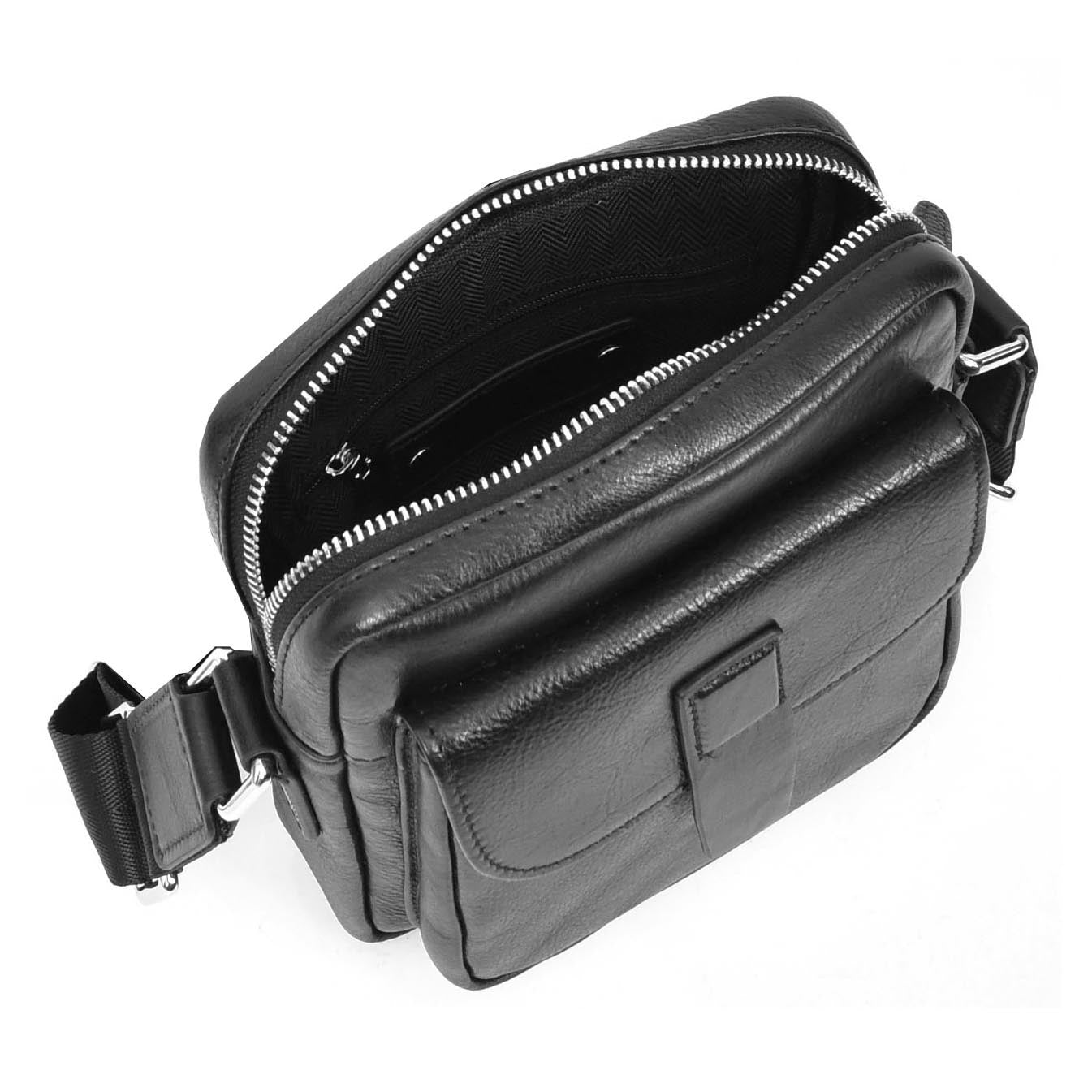 Mens Real Leather Cross Body Bag Small Size Travel Pouch Malmo Black (Min Order From 10Pcs)