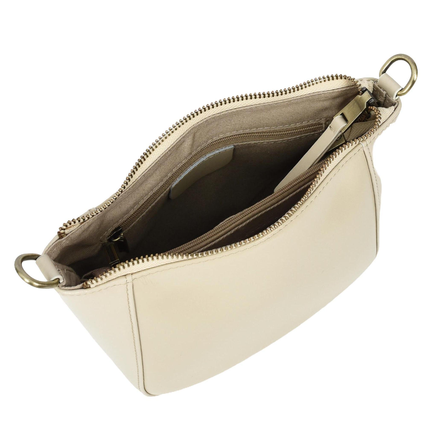 Women's Real Leather Cross Body Bag Small Size Sling Pouch Catherine Beige (Min Order From 10Pcs)