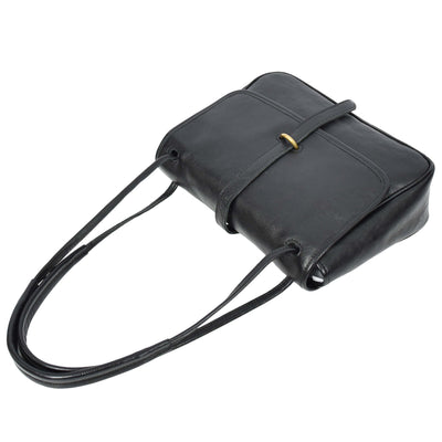Women's Real Leather Shoulder Bag Classic Mid Size Handbag Simone Black  (Min Order From 10Pcs)