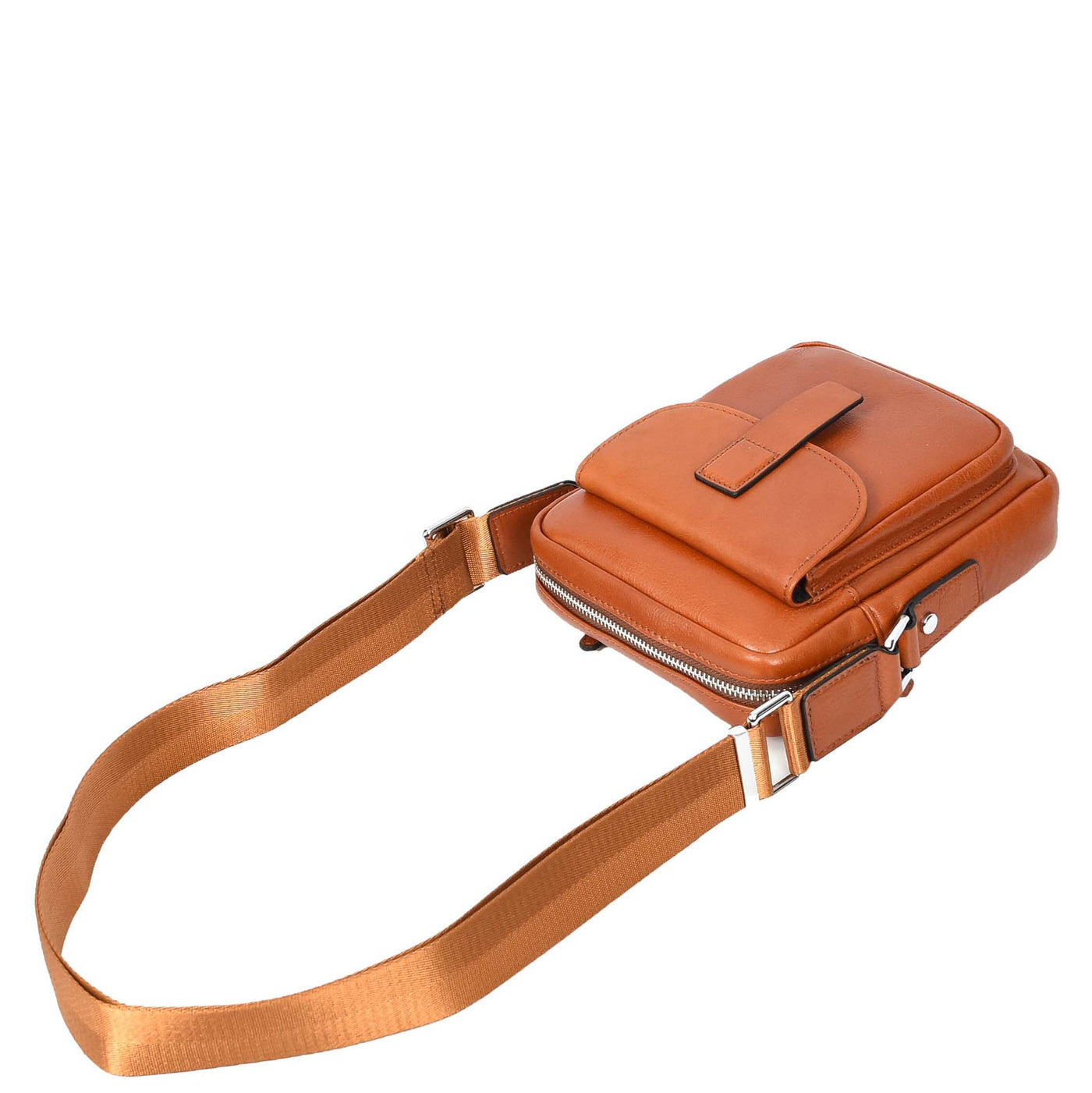 Mens Real Leather Cross Body Bag Small Size Travel Pouch Malmo Tan (Min Order From 10Pcs)