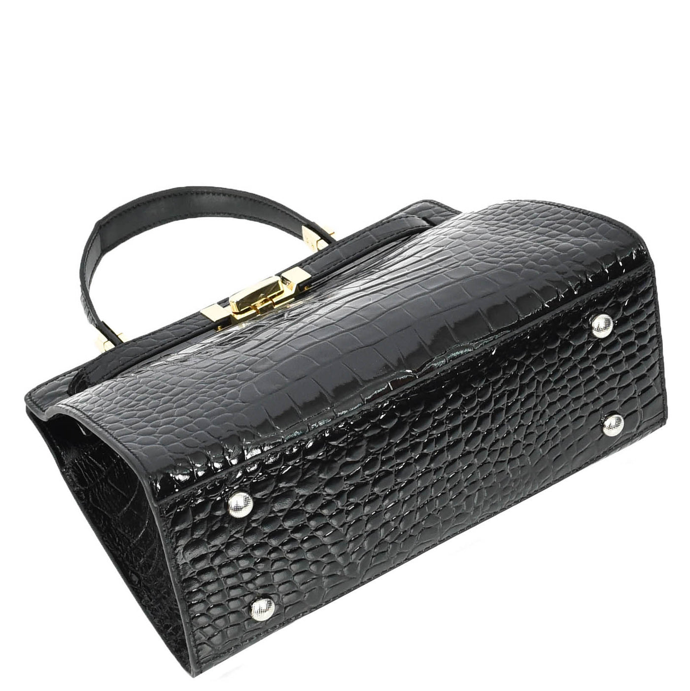 Women's Real Leather Handbag Small Organiser Top-Handle Handbag Camille Black ( Min Order From 10/Pcs )