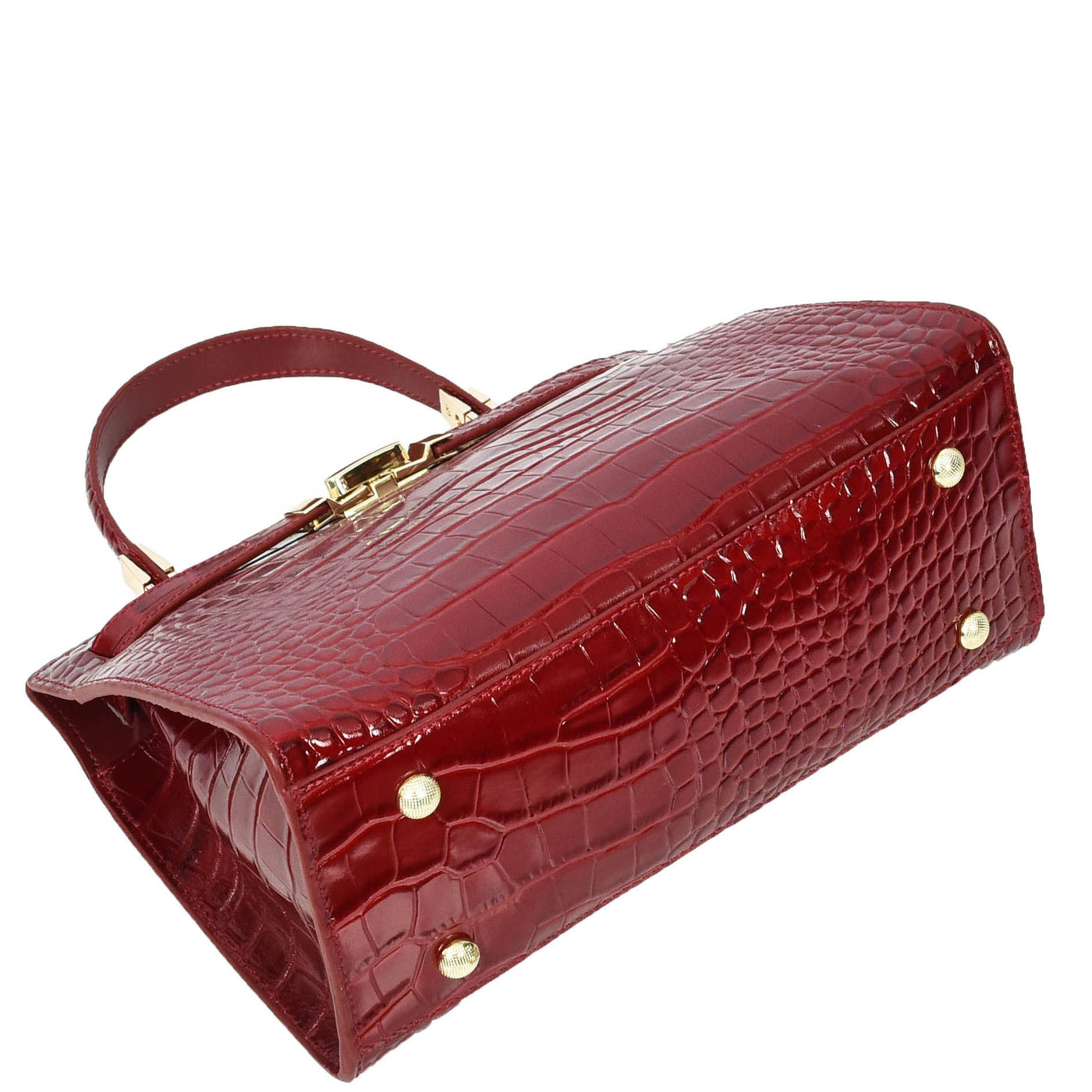 Women's Real Leather Handbag Small Organiser Top-Handle Handbag Camille Red ( Min Order From 10/Pcs )