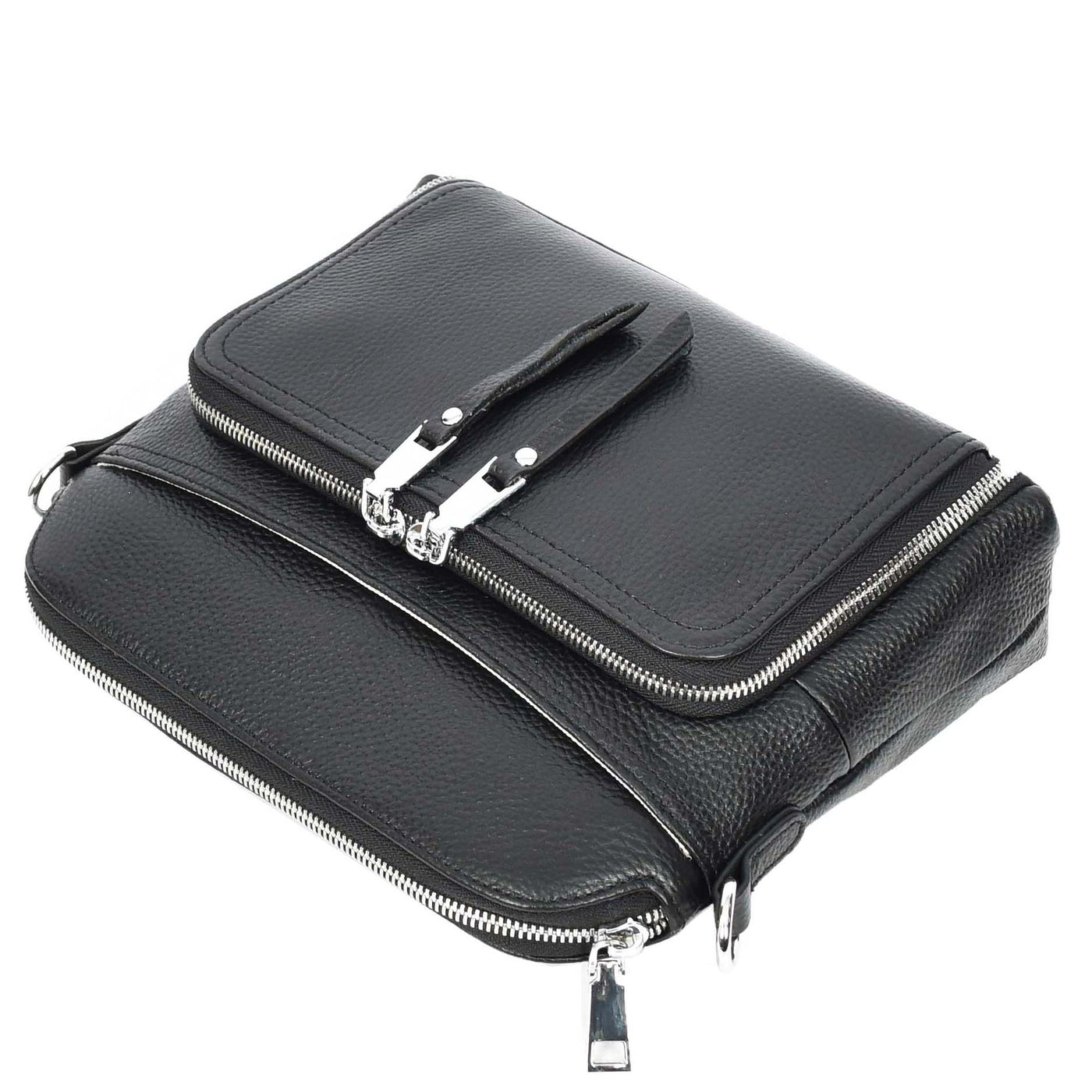 Womens Real Leather Cross Body Bag Classic Sling Style Skye Black (Min Order From 10Pcs)