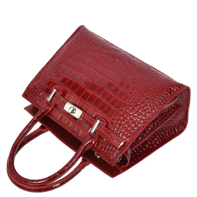 Women Real Leather Handbag Mid Size Organiser Top-Handle Handbag Noelle Red (Min Order From 10Pcs)