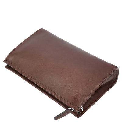 Mens Real Leather Wrist Bag Organiser Cross Body Style Suva Brown (Min Order From 10Pcs)