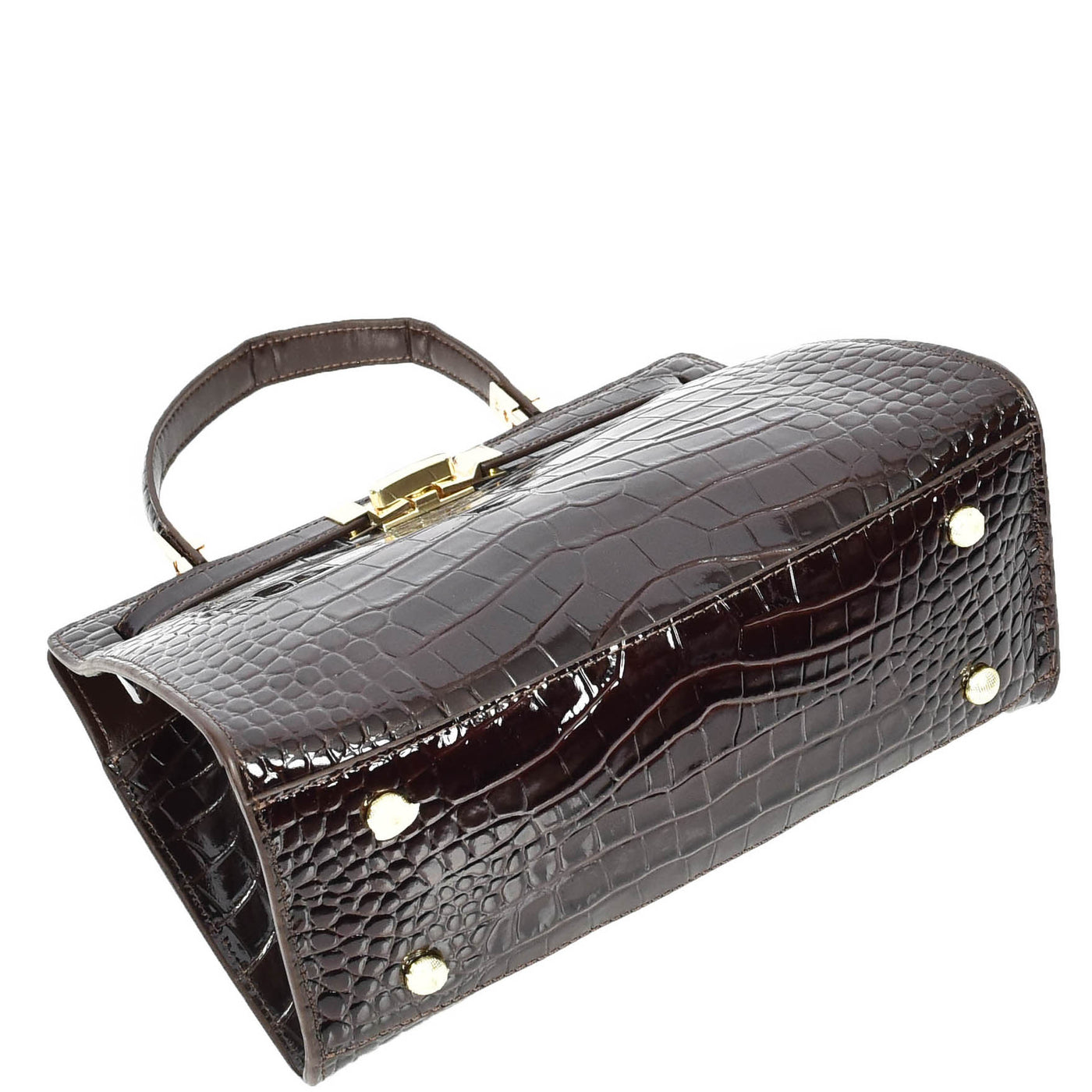 Women's Real Leather Handbag Small Organiser Top-Handle Handbag Camille Brown ( Min Order From 10/Pcs )