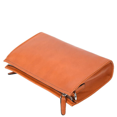 Mens Real Leather Wrist Bag Organiser Cross Body Style Suva Tan (Min Order From 10Pcs)