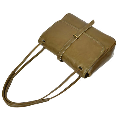 Women's Real Leather Shoulder Bag Classic Mid Size Handbag Simone OLIVE  (Min Order From 10Pcs)