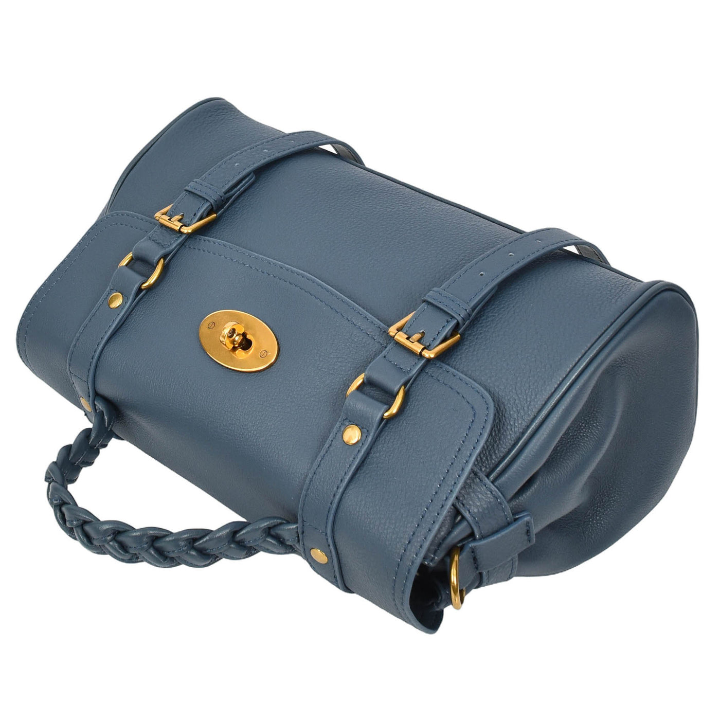 Womens Real Leather Handbag Classic Satchel Top-Handle Style Greta Blue (Min Order From 10Pcs)