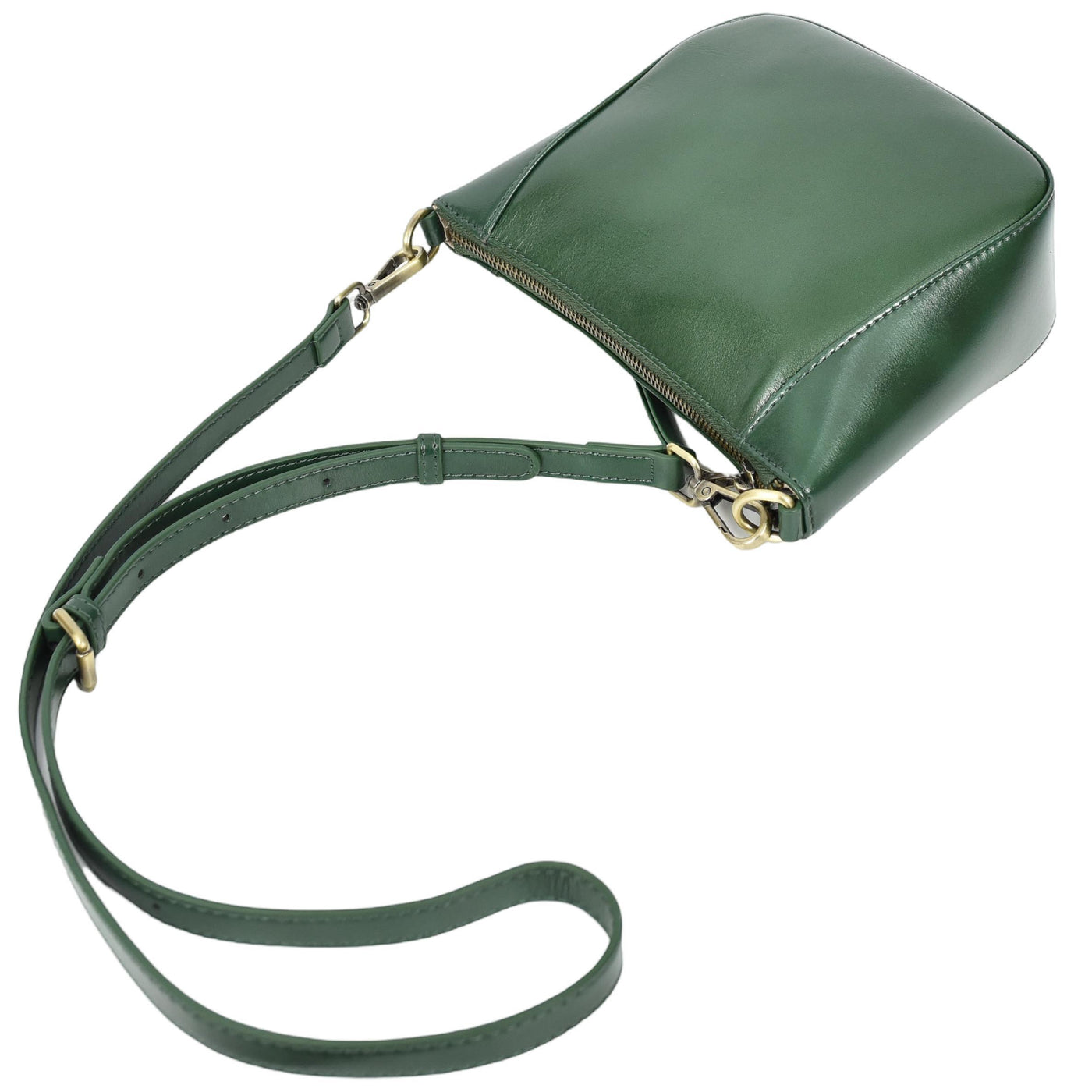 Women's Real Leather Cross Body Bag Small Size Sling Pouch Catherine GREEN (Min Order From 10Pcs)