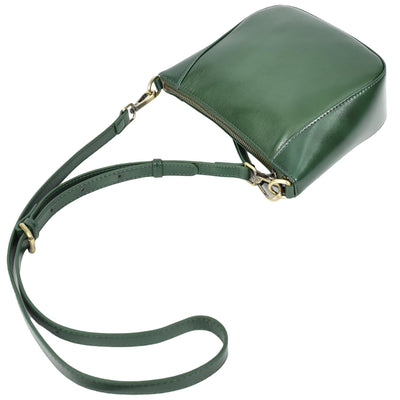 Women's Real Leather Cross Body Bag Small Size Sling Pouch Catherine GREEN (Min Order From 10Pcs)