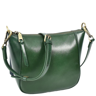 Women's Real Leather Cross Body Bag Small Size Sling Pouch Catherine GREEN (Min Order From 10Pcs)