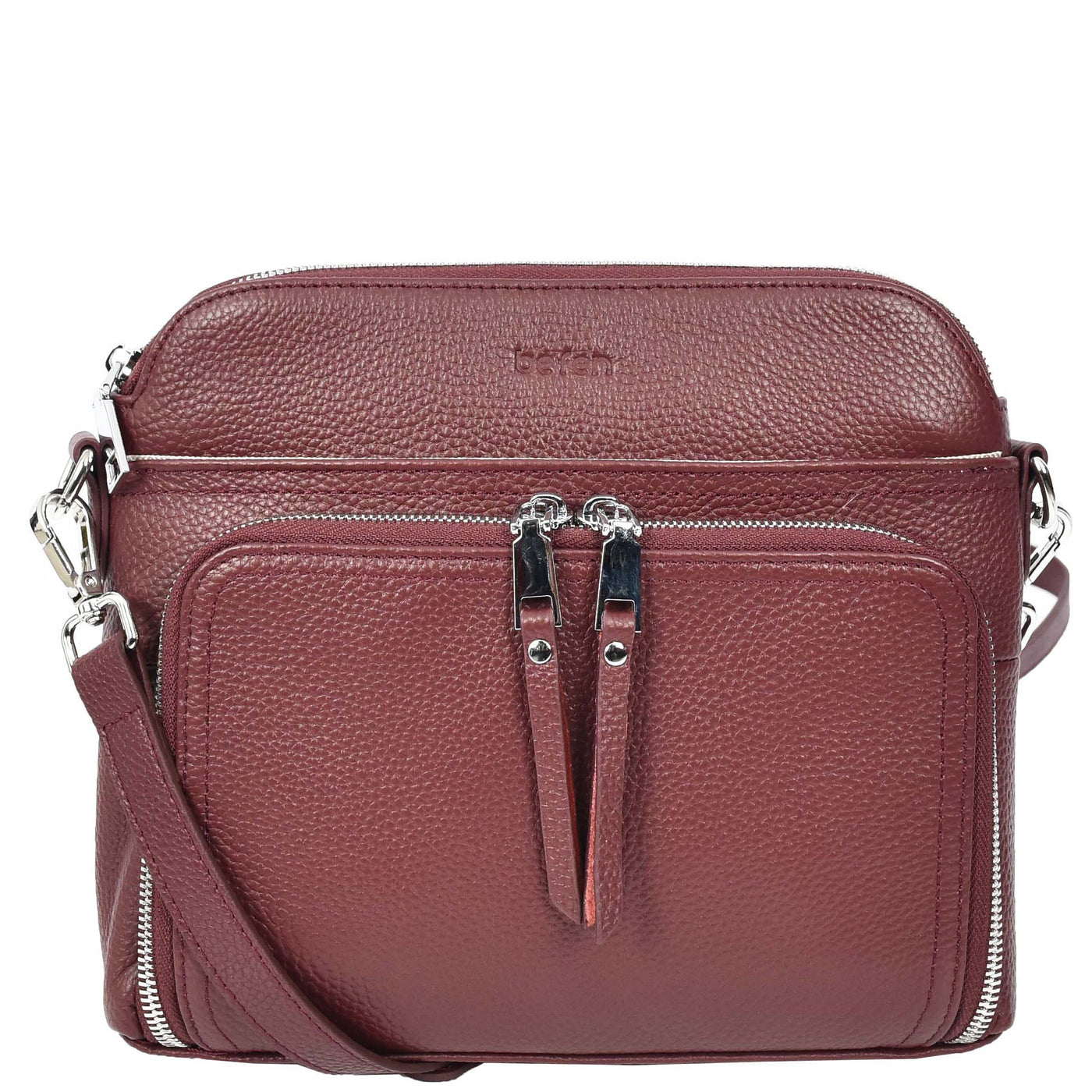 Womens Real Leather Cross Body Bag Classic Sling Style Skye Brown (Min Order From 10Pcs)