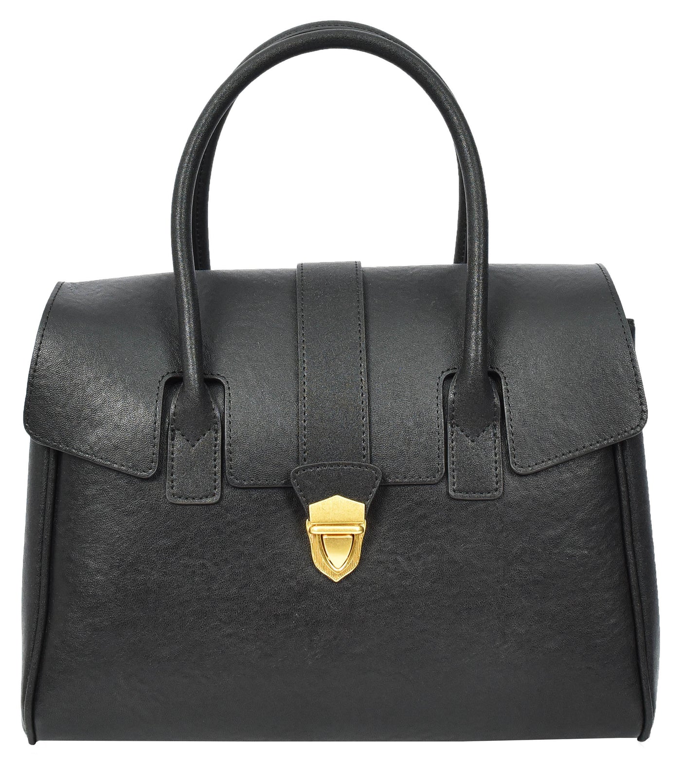 Women's Real Leather Shoulder Bag Large Size Classic Style Tacoma Black (Min Order From 10Pcs)