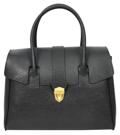 Women's Real Leather Shoulder Bag Large Size Classic Style Tacoma Black (Min Order From 10Pcs)