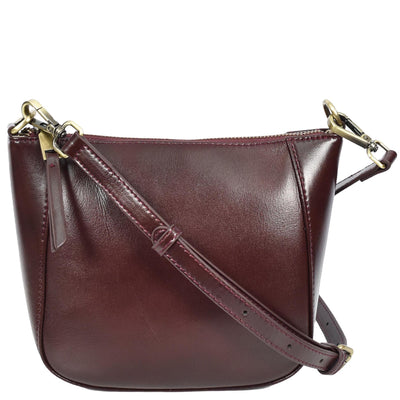 Women's Real Leather Cross Body Bag Small Size Sling Pouch Catherine BURGUNDY (Min Order From 10Pcs)