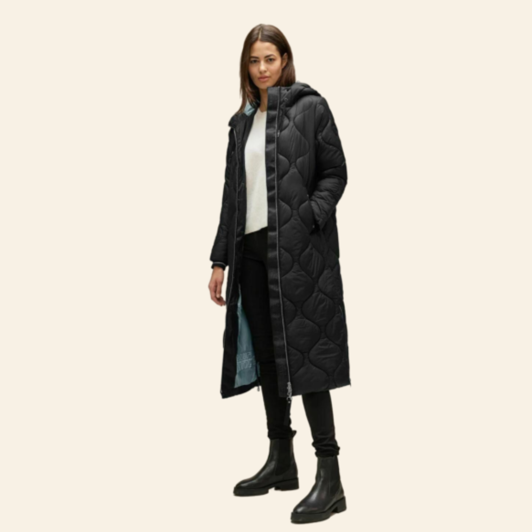 Ladies Kilted Fabric Puffer Coat.GLPC-004