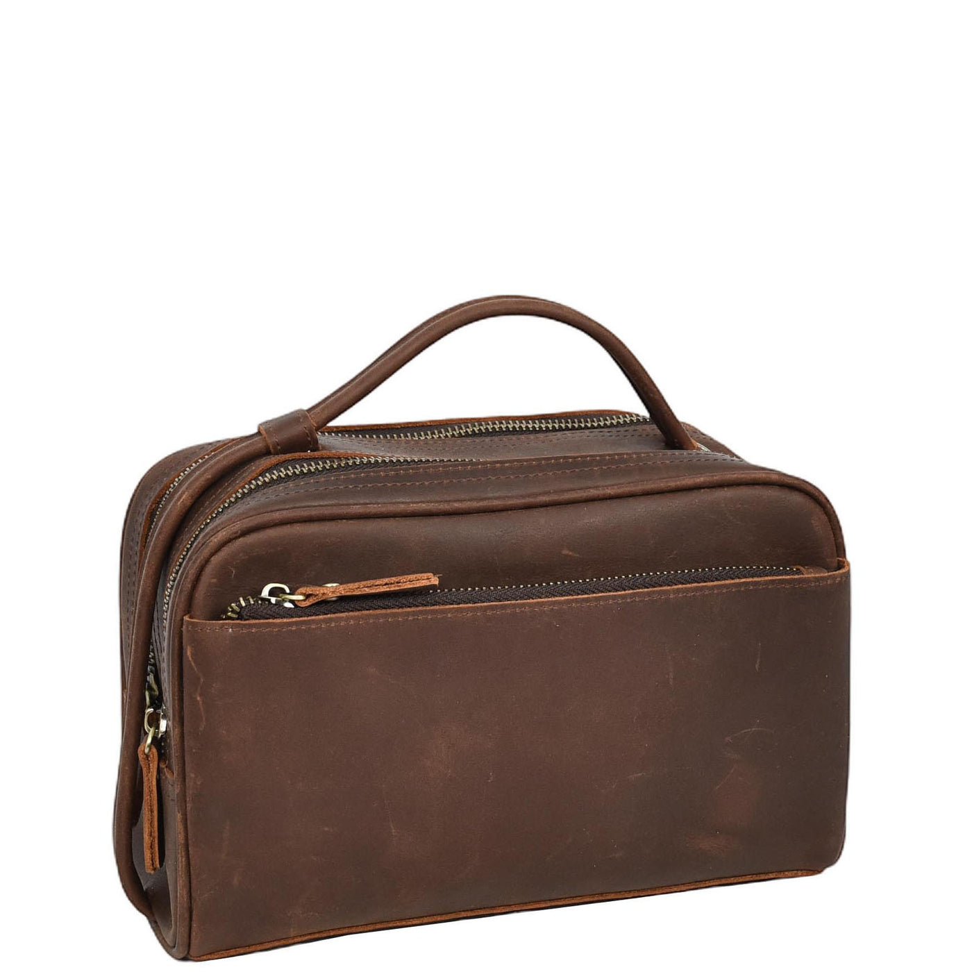 Real Leather Toiletry Wash Bag Alexander Brown ( Min Order From 10/Pcs )