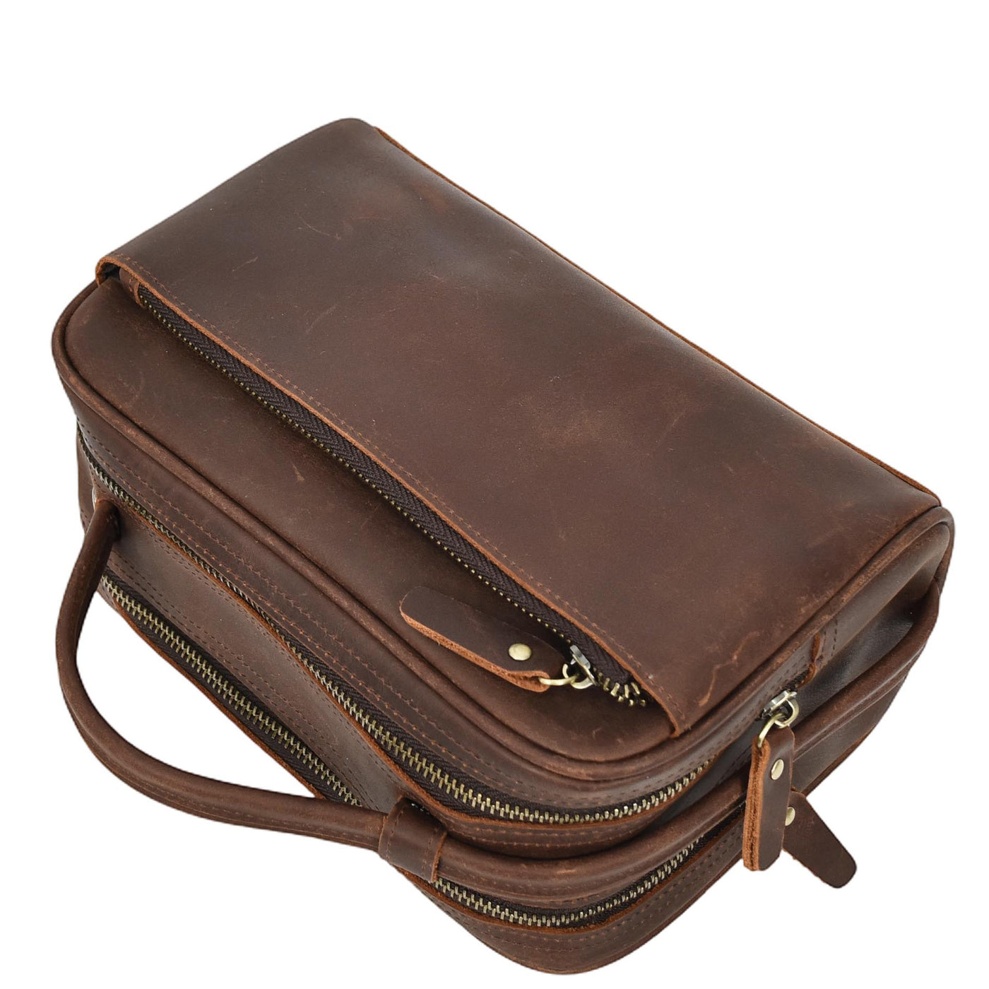 Real Leather Toiletry Wash Bag Alexander Brown ( Min Order From 10/Pcs )