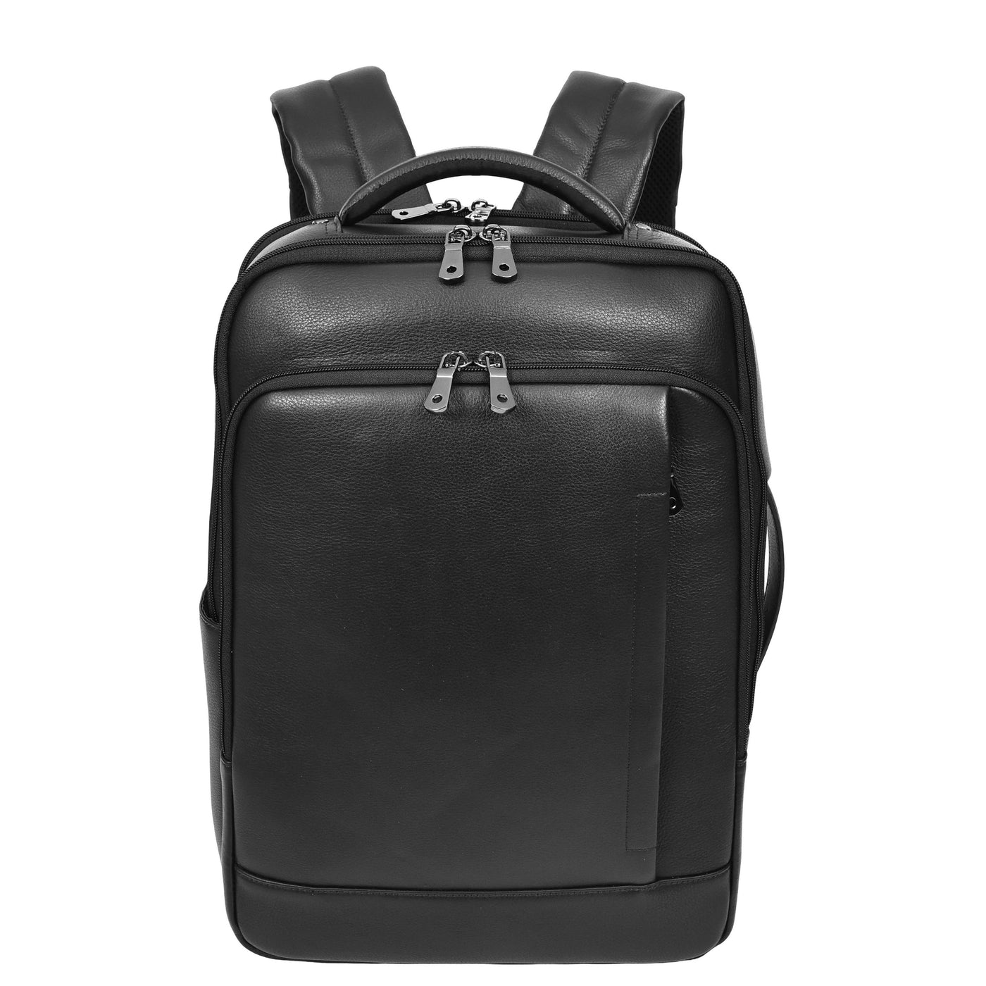 Real Leather Smart USB Backpack Casual Large Size Laptop Rucksack Ryder Black ( Min Order From 10/Pcs )