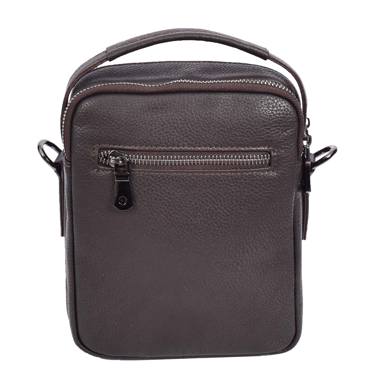 Mens Leather Small Cross Body Flight Bag Hudson Brown (Min Order From 10Pcs)