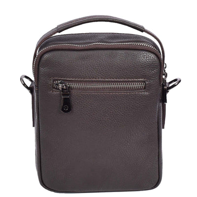 Mens Leather Small Cross Body Flight Bag Hudson Brown (Min Order From 10Pcs)