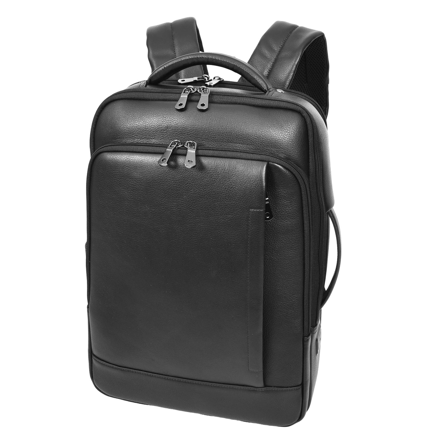 Real Leather Smart USB Backpack Casual Large Size Laptop Rucksack Ryder Black ( Min Order From 10/Pcs )