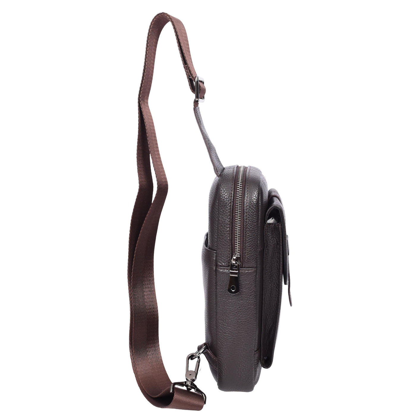 Real Leather Cross Body Chest Bag Elliot Brown ( Min Order From 10/Pcs )