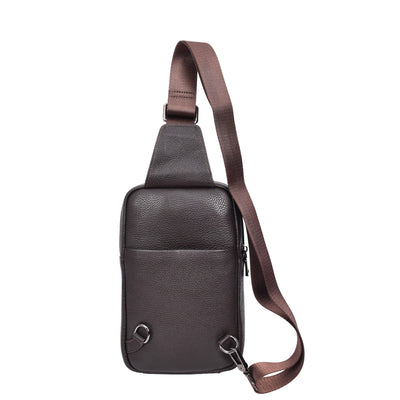 Real Leather Cross Body Chest Bag Elliot Brown ( Min Order From 10/Pcs )