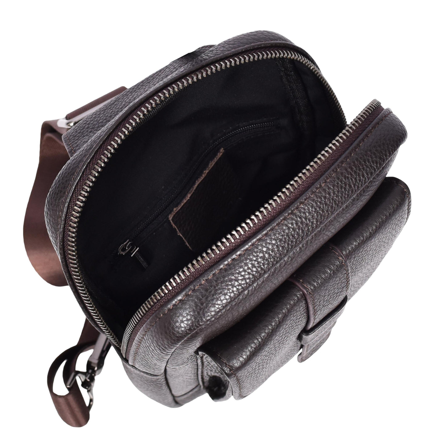 Real Leather Cross Body Chest Bag Elliot Brown ( Min Order From 10/Pcs )
