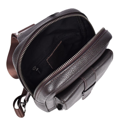 Real Leather Cross Body Chest Bag Elliot Brown ( Min Order From 10/Pcs )